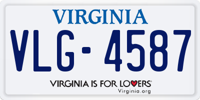 VA license plate VLG4587