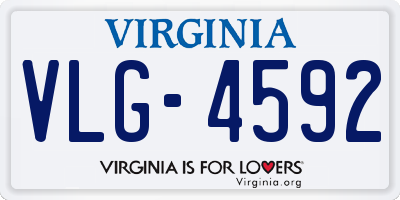 VA license plate VLG4592