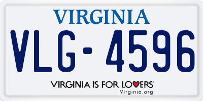 VA license plate VLG4596