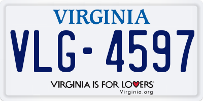 VA license plate VLG4597