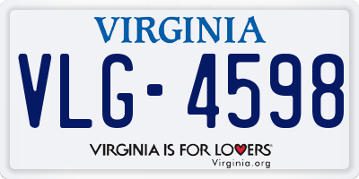 VA license plate VLG4598