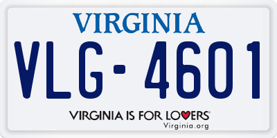 VA license plate VLG4601