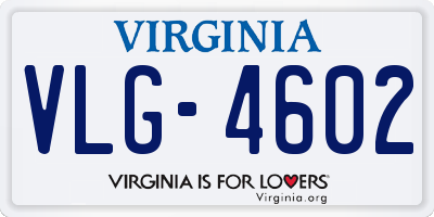 VA license plate VLG4602