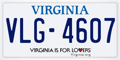 VA license plate VLG4607