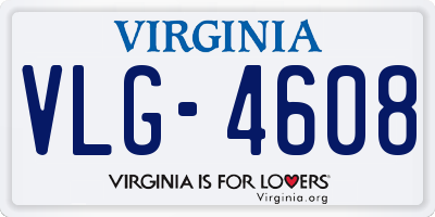 VA license plate VLG4608