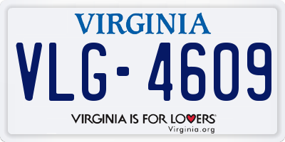 VA license plate VLG4609