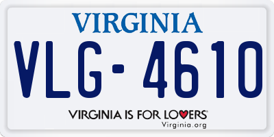 VA license plate VLG4610
