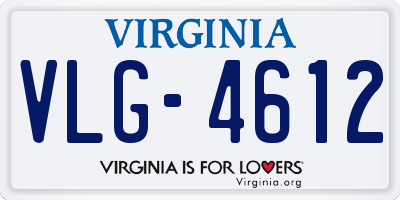 VA license plate VLG4612