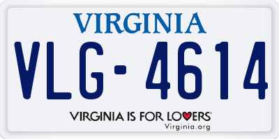 VA license plate VLG4614