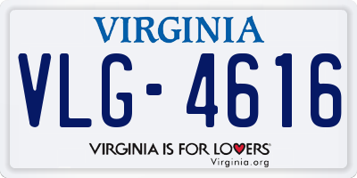 VA license plate VLG4616