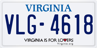 VA license plate VLG4618