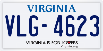 VA license plate VLG4623