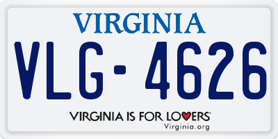 VA license plate VLG4626
