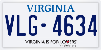 VA license plate VLG4634
