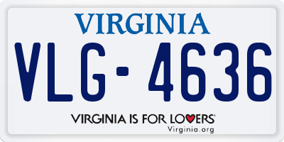 VA license plate VLG4636