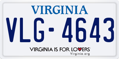 VA license plate VLG4643