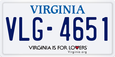 VA license plate VLG4651
