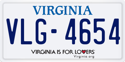 VA license plate VLG4654