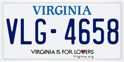 VA license plate VLG4658