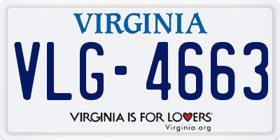 VA license plate VLG4663