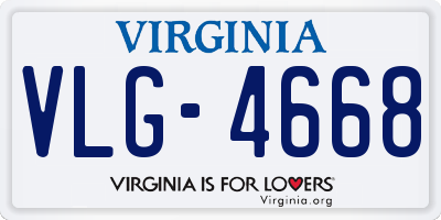 VA license plate VLG4668