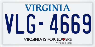 VA license plate VLG4669