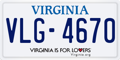 VA license plate VLG4670