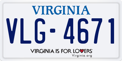VA license plate VLG4671