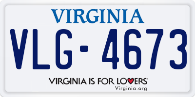 VA license plate VLG4673