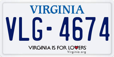 VA license plate VLG4674