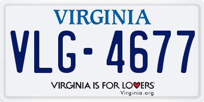 VA license plate VLG4677