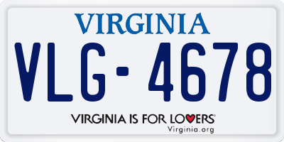 VA license plate VLG4678