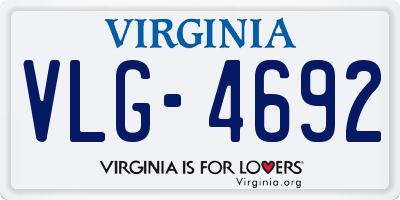 VA license plate VLG4692