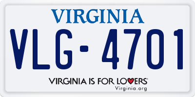 VA license plate VLG4701
