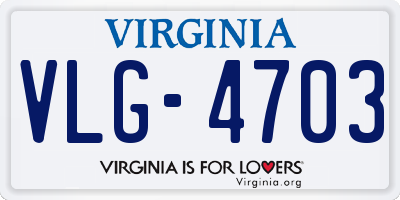 VA license plate VLG4703