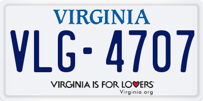 VA license plate VLG4707