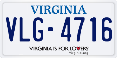 VA license plate VLG4716