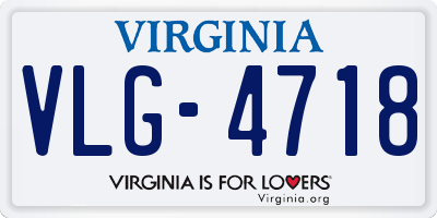 VA license plate VLG4718