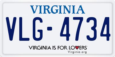 VA license plate VLG4734