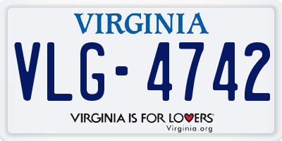 VA license plate VLG4742