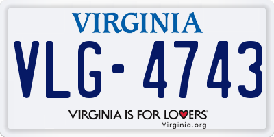 VA license plate VLG4743