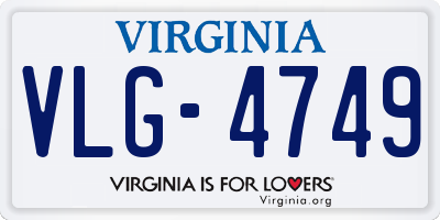 VA license plate VLG4749
