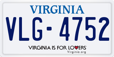 VA license plate VLG4752
