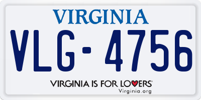 VA license plate VLG4756