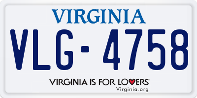 VA license plate VLG4758