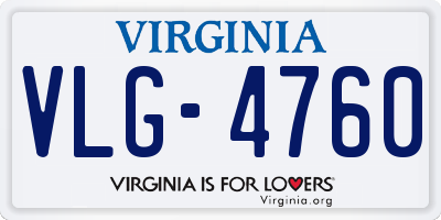 VA license plate VLG4760