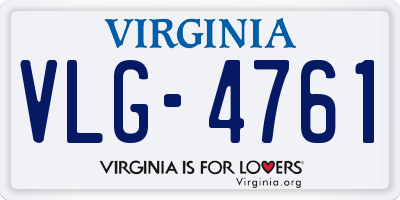 VA license plate VLG4761