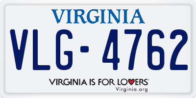 VA license plate VLG4762