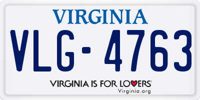 VA license plate VLG4763