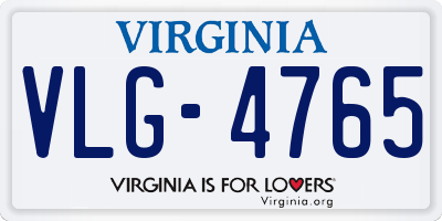 VA license plate VLG4765